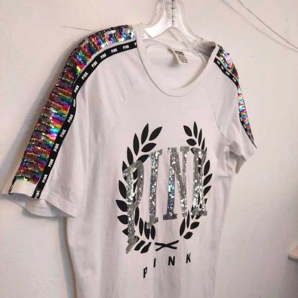 PINK Victoria's Secret Rainbow Bling/Flip Sequins|Yoga|Campus XS/M - Picture 9 of 9